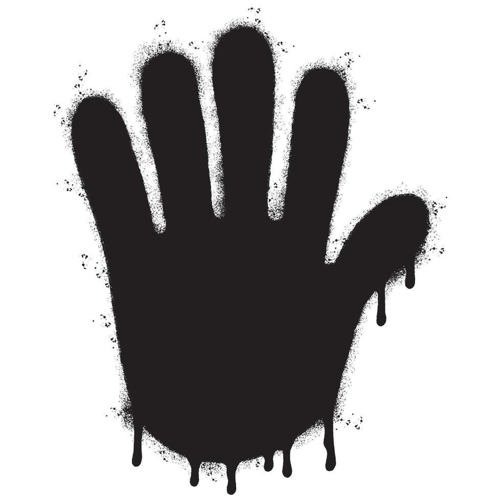 Spray Painted Graffiti Stop Hand icon Sprayed isolated with a white background. vector