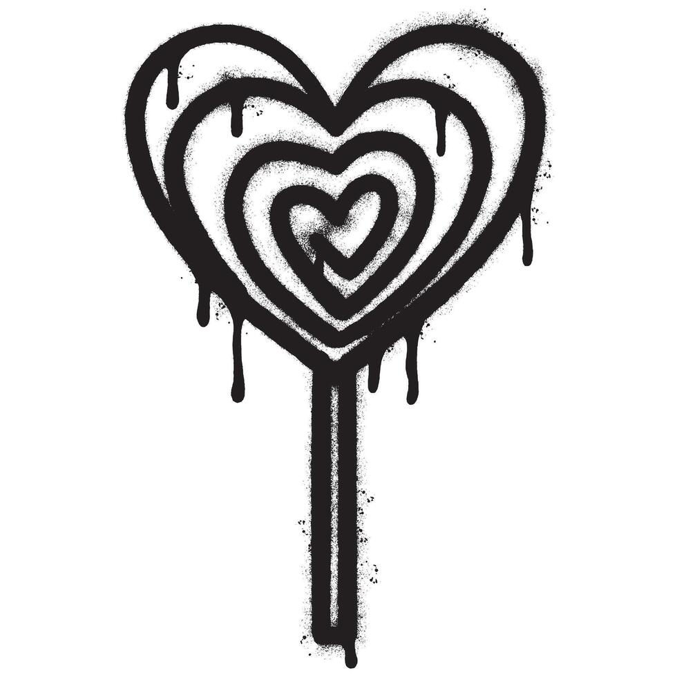 Spray Painted Graffiti Candy lollipop icon Sprayed isolated with a white background. graffiti Candy lollipop symbol with over spray in black over white. vector