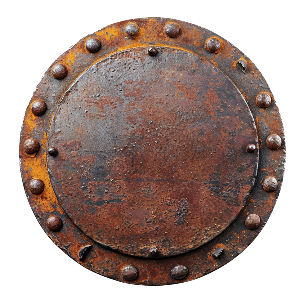 AI generated Rusty metal plate png isolated on transparent background