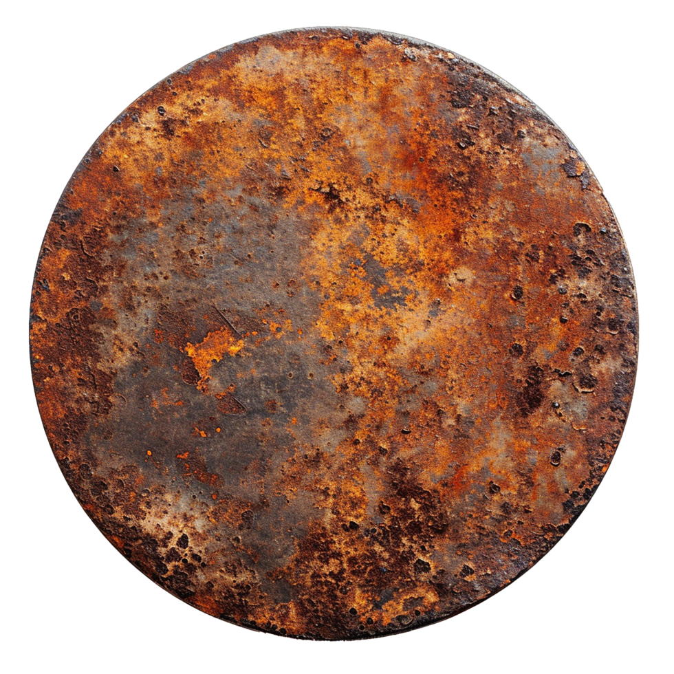 AI generated Rusty metal plate png isolated on transparent background