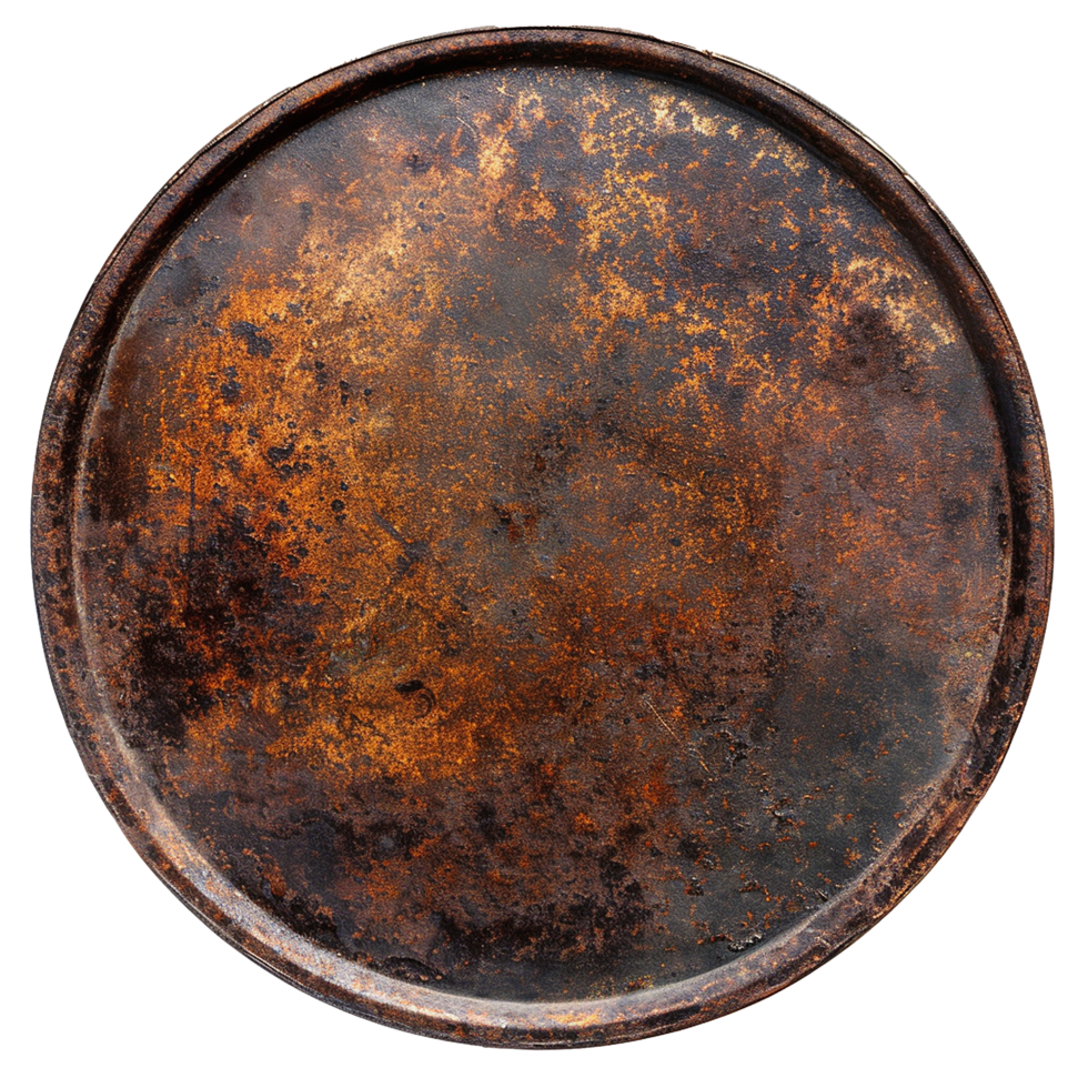 AI generated Rusty metal plate png isolated on transparent background