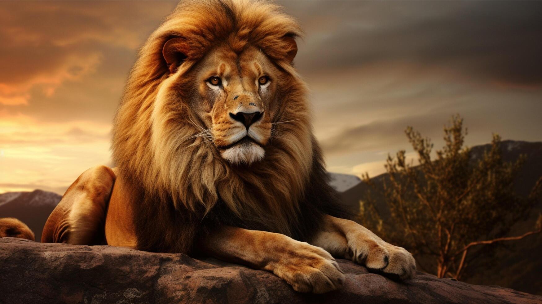 AI generated lion high quality image photo