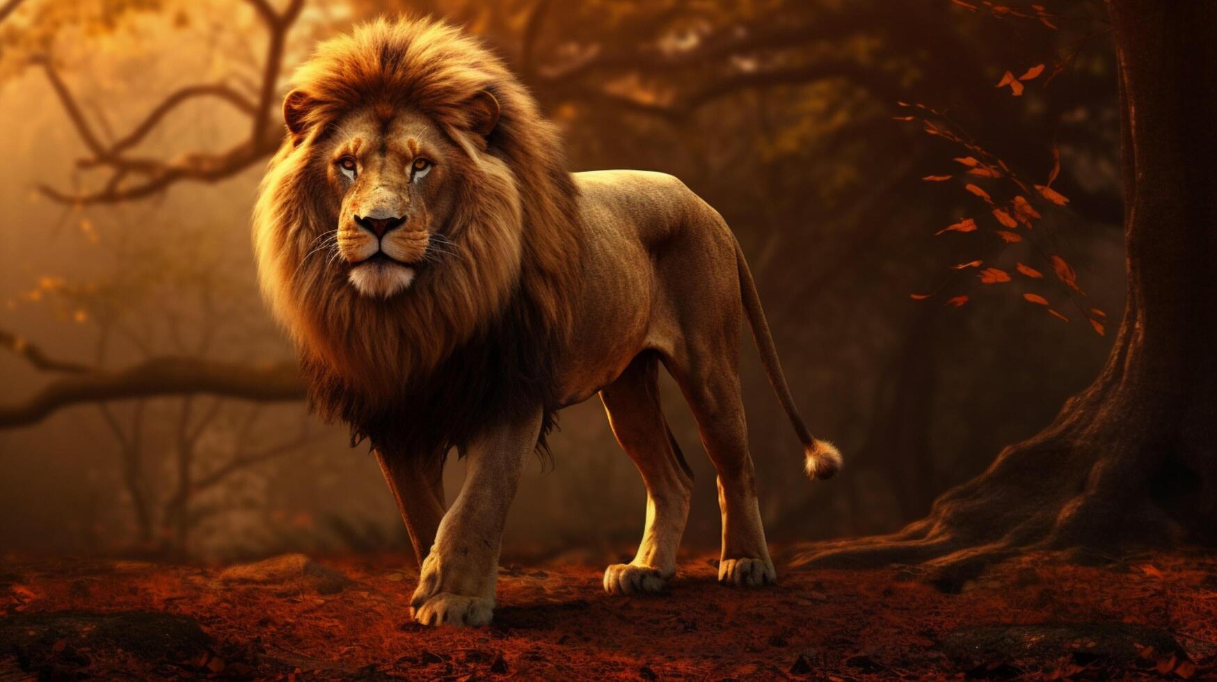 AI generated lion high quality image photo