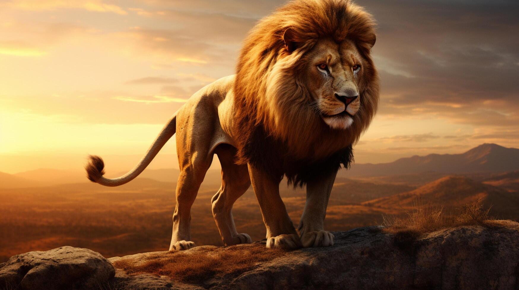 AI generated lion high quality image photo