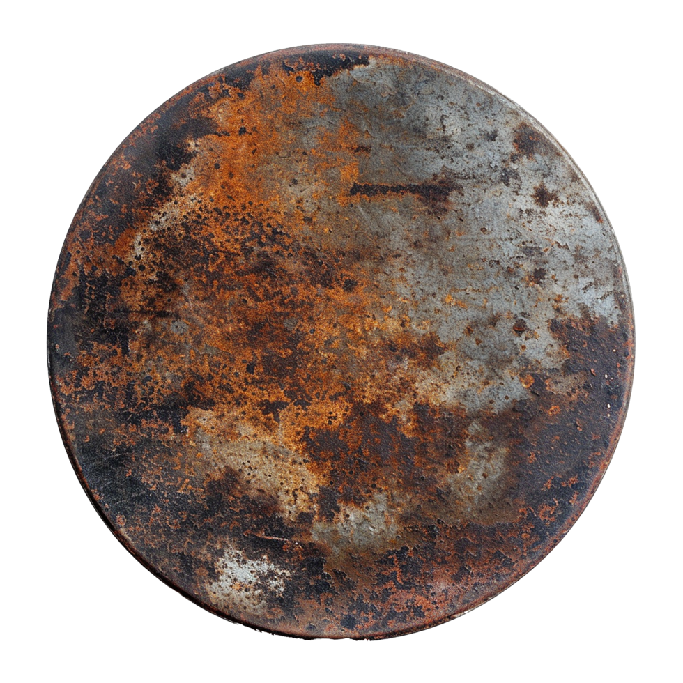 AI generated Rusty metal plate png isolated on transparent background