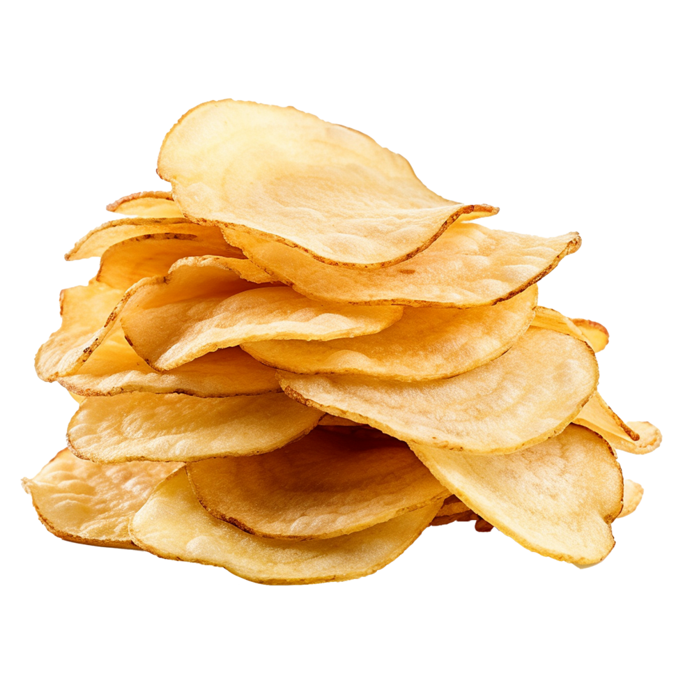 AI generated Potato chips isolated on transparent background png