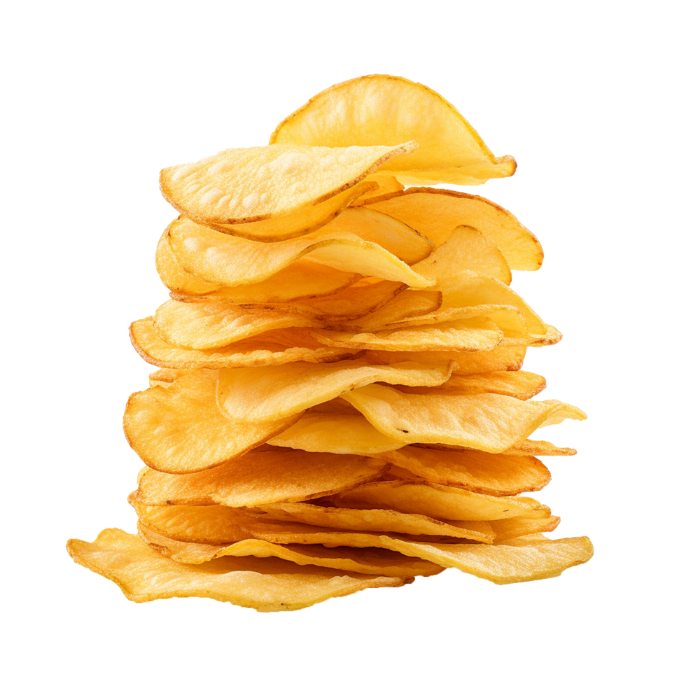 AI generated Potato chips isolated on transparent background png