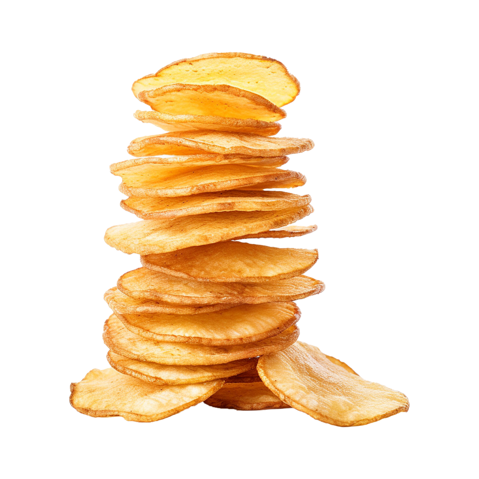 AI generated Potato chips isolated on transparent background png