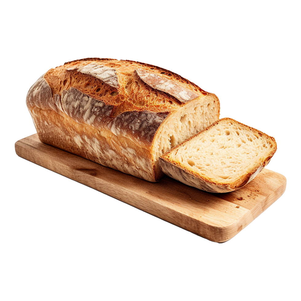 AI generated From above homemade bread isolated on transparent background png