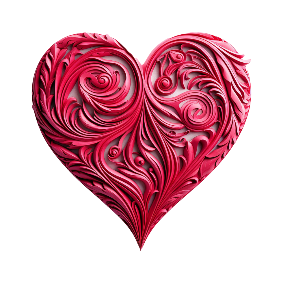 AI generated Red heart shape isolated on transparent background png