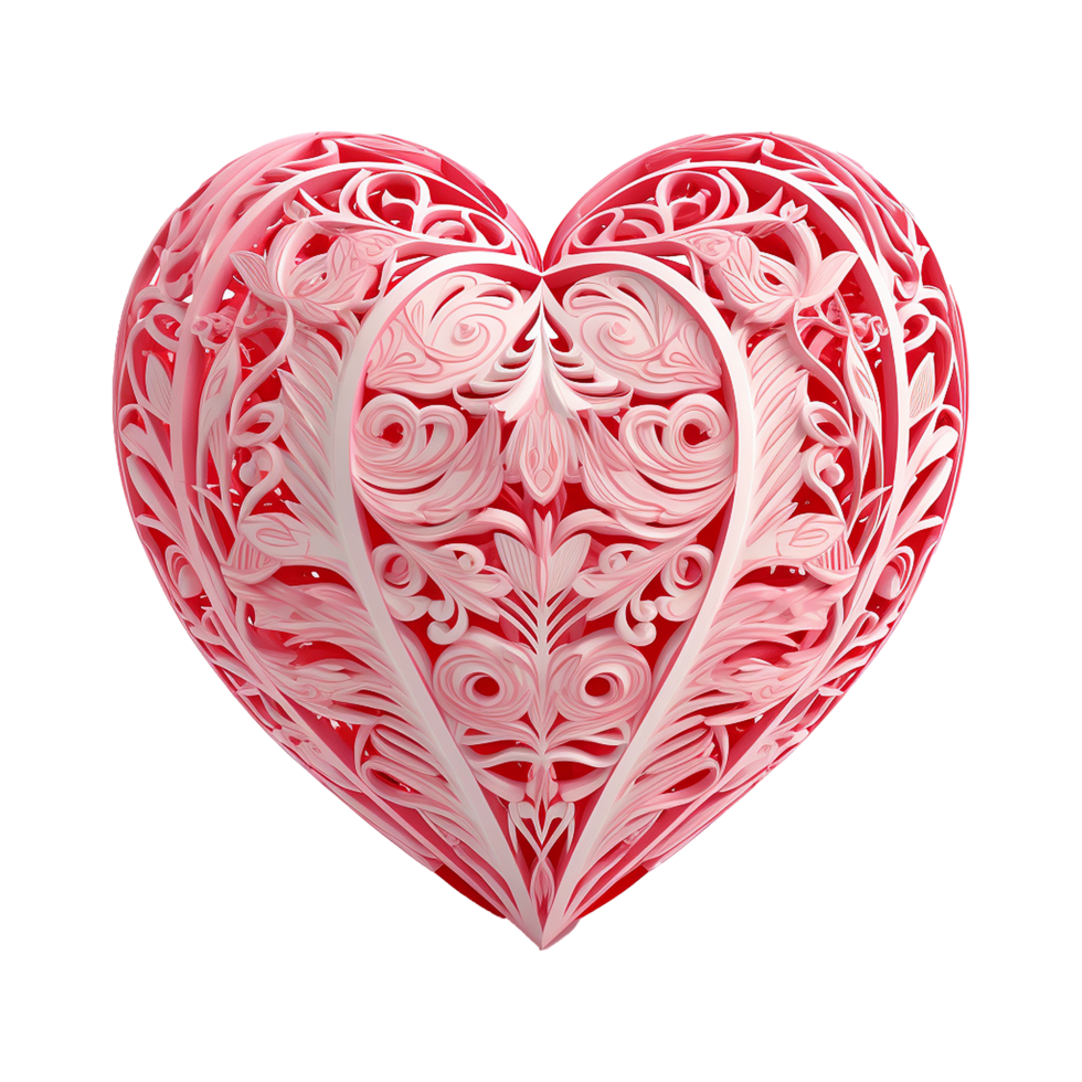 AI generated Red heart shape isolated on transparent background png