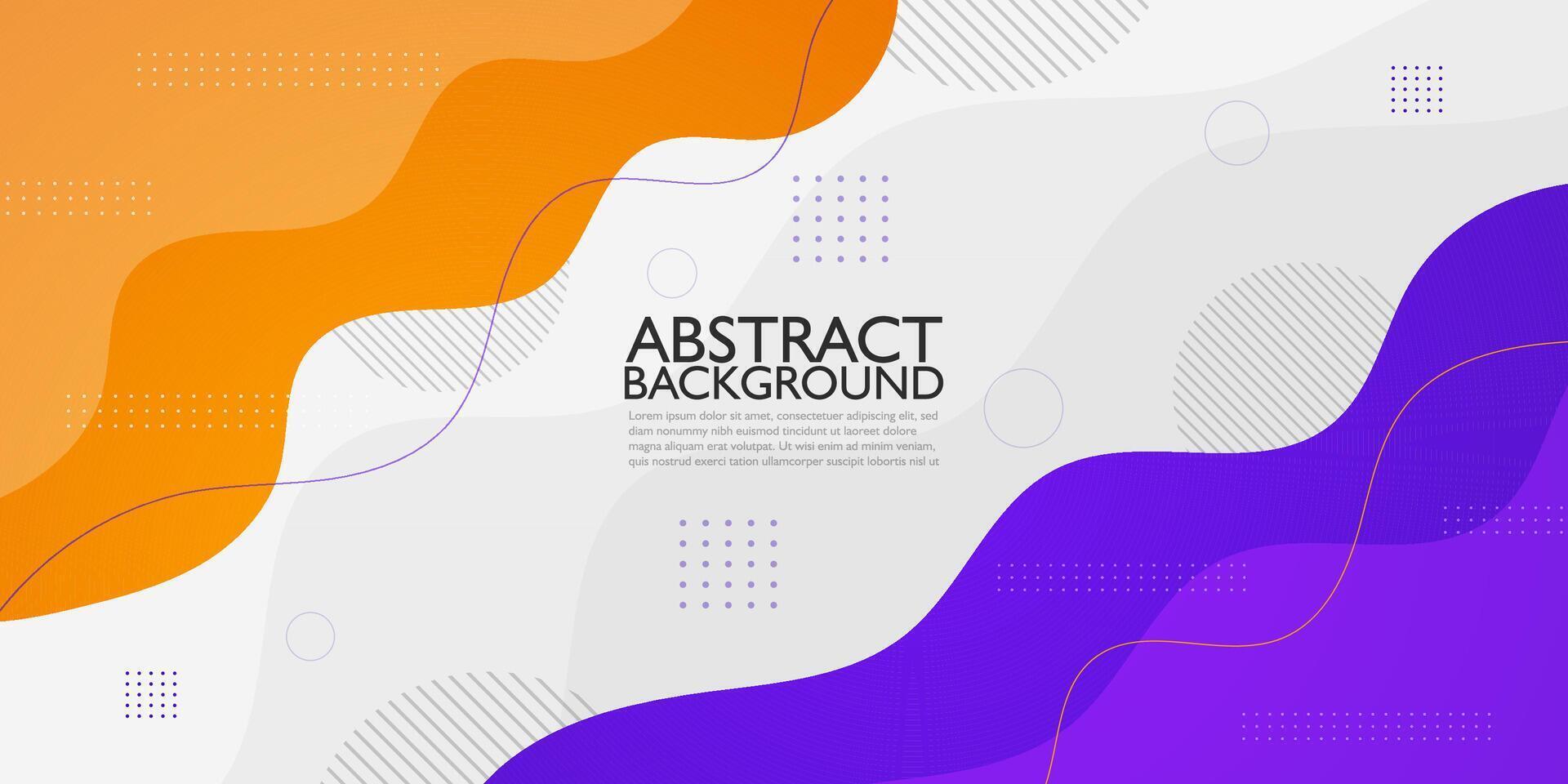 Orange and purple geometric business banner design. creative banner design with wave shapes and lines for template. Simple horizontal banner. Eps10 vector