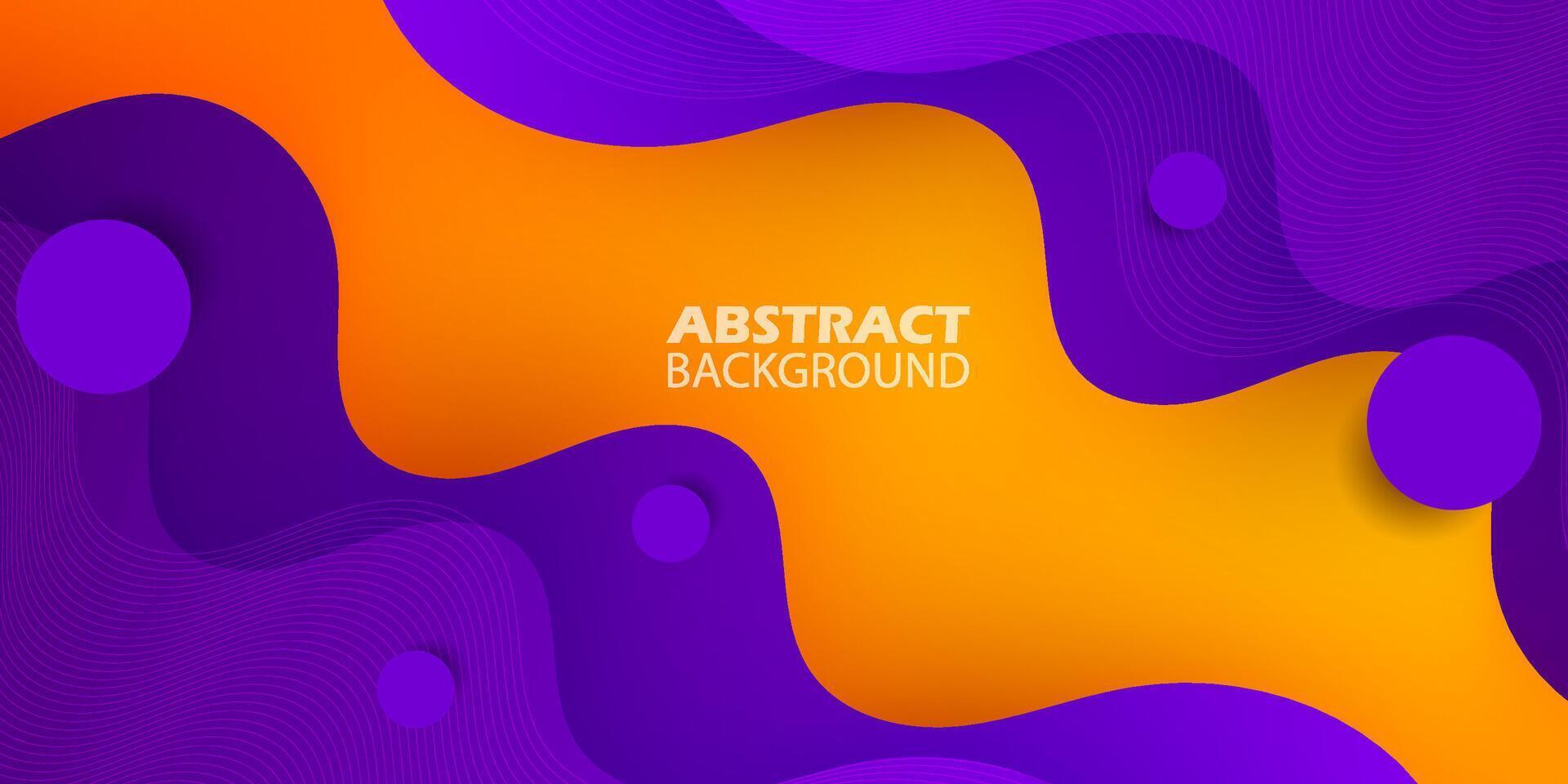 Orange and purple geometric business banner design. Creative banner design with wave shapes and lines for template. Simple horizontal banner. Eps10 vector