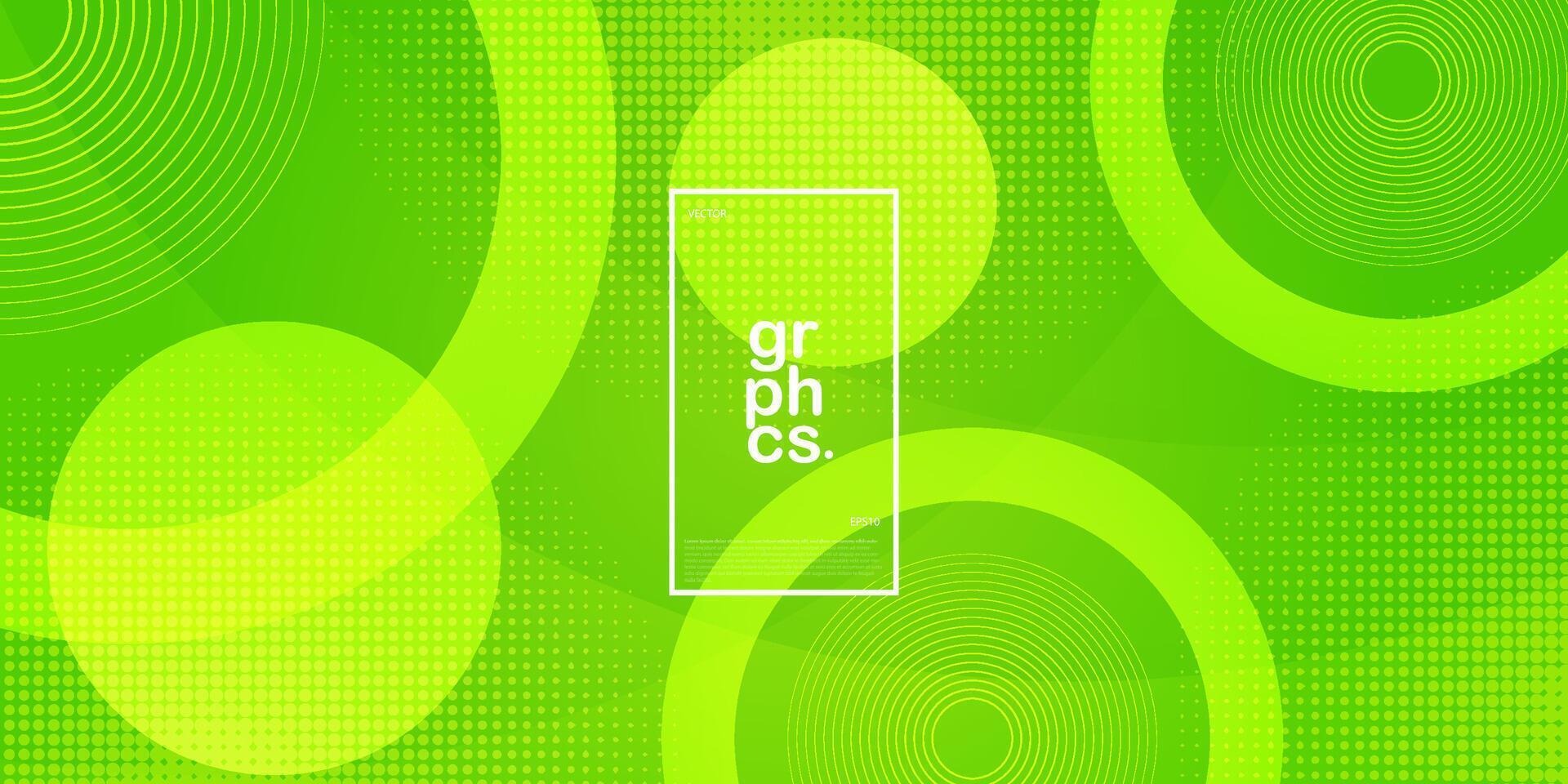 Bright green gradient abstract background with simple circle shape and lines. Colorful green design. Modern with geometric shapes concept. Eps10 vector