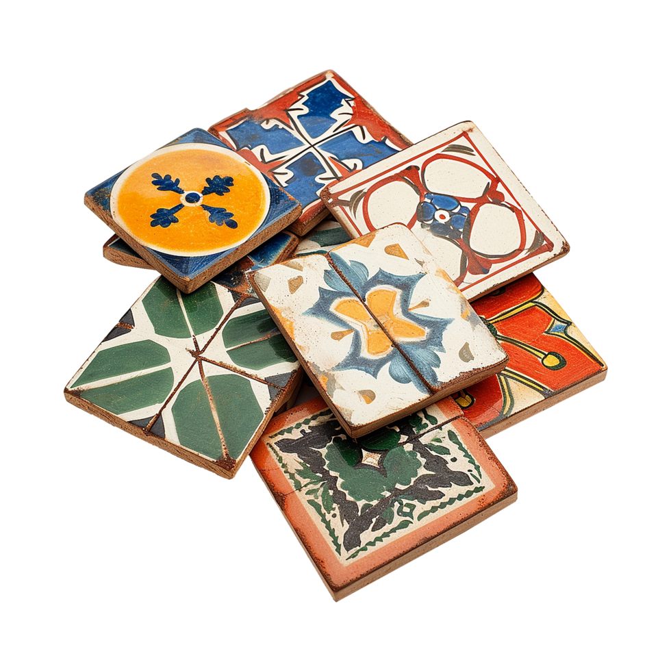 AI generated Ceramic tiles isolated on transparent background png
