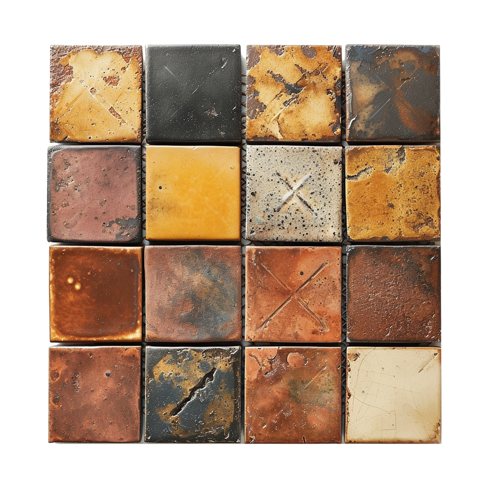 AI generated Ceramic tiles isolated on transparent background png