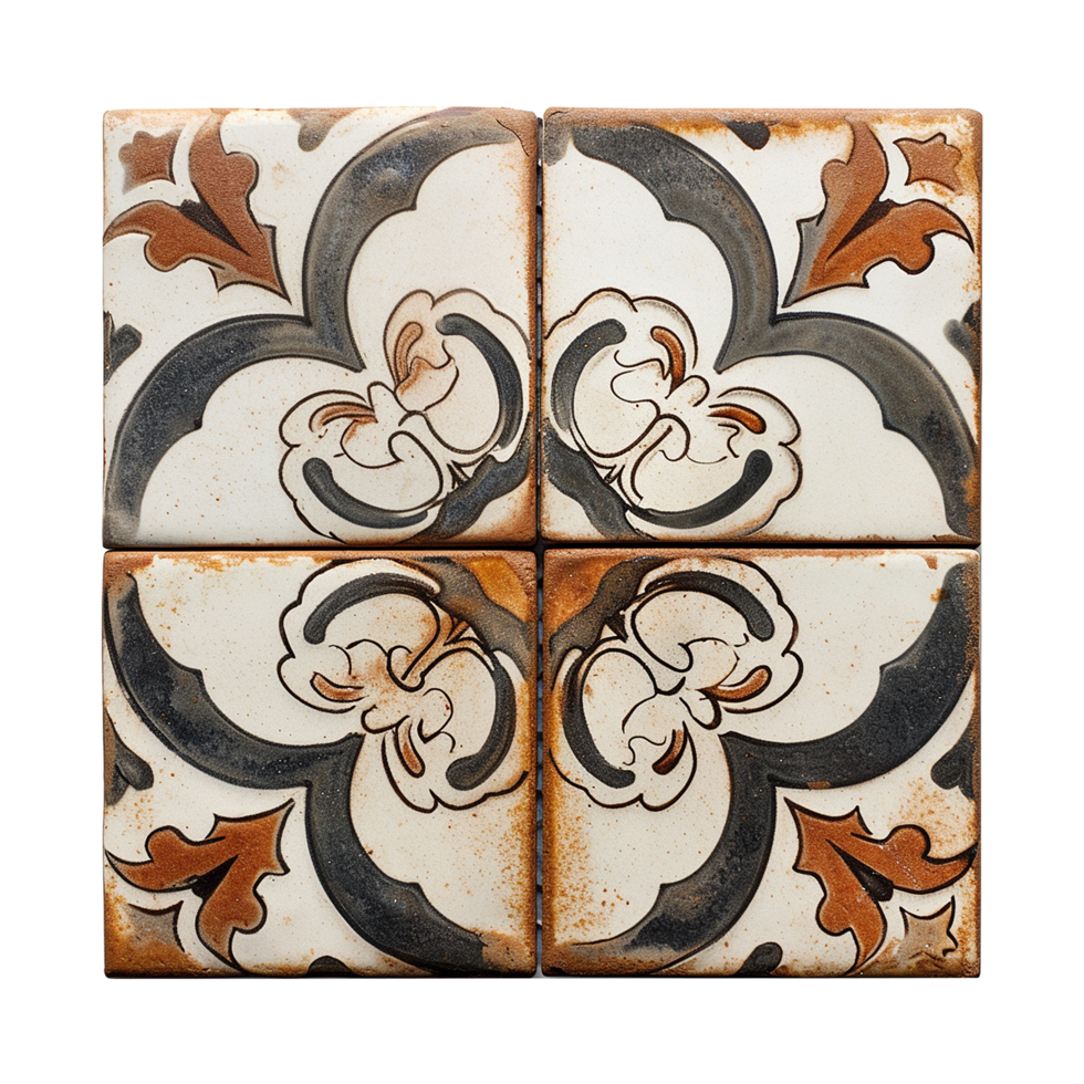 AI generated Ceramic tiles isolated on transparent background png