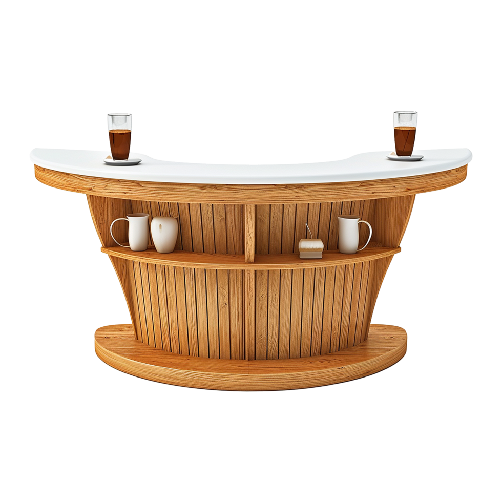 AI generated Wooden counter isolated on transparent background png