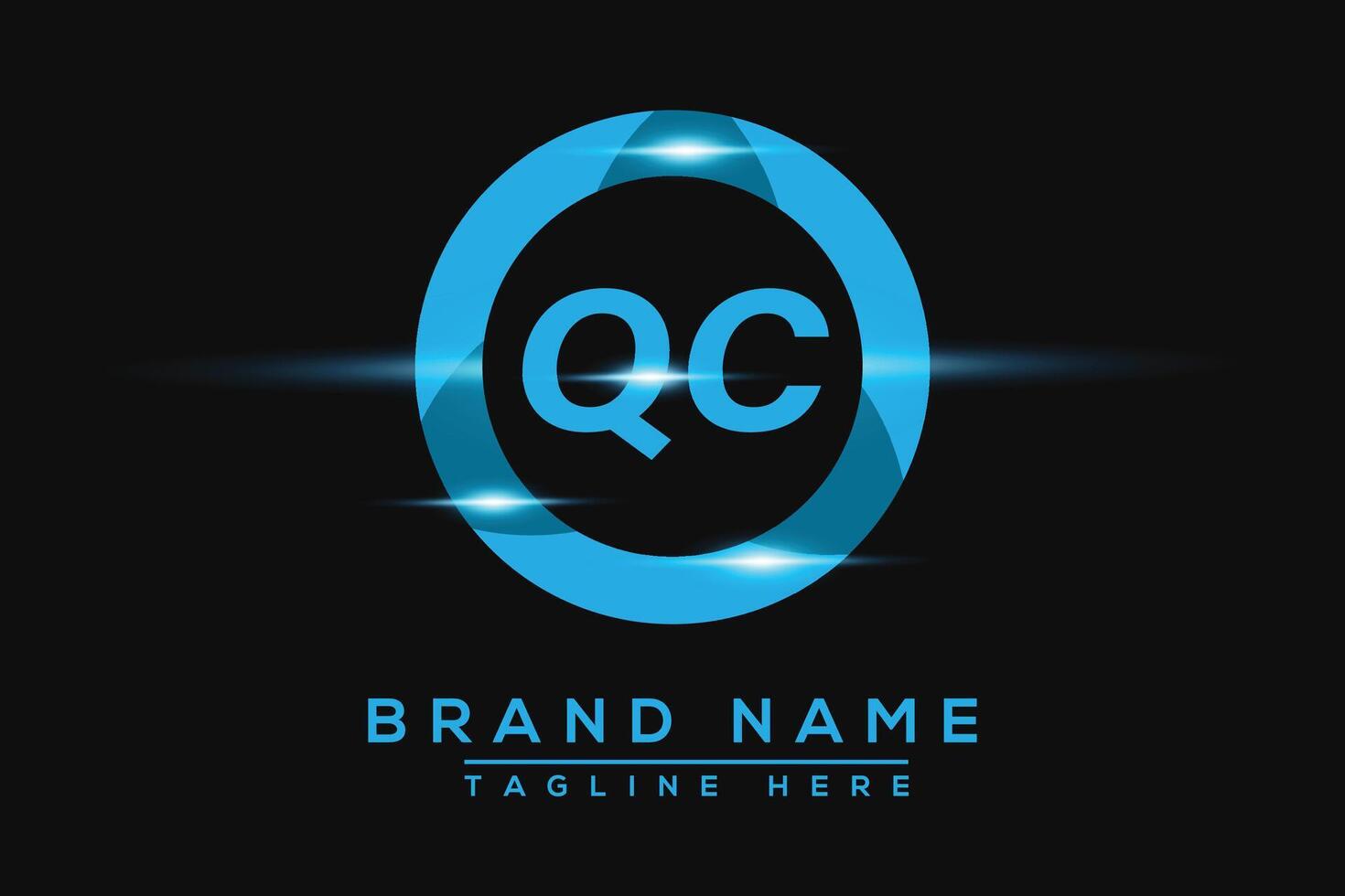 QC Blue logo Design. Vector logo design for business.