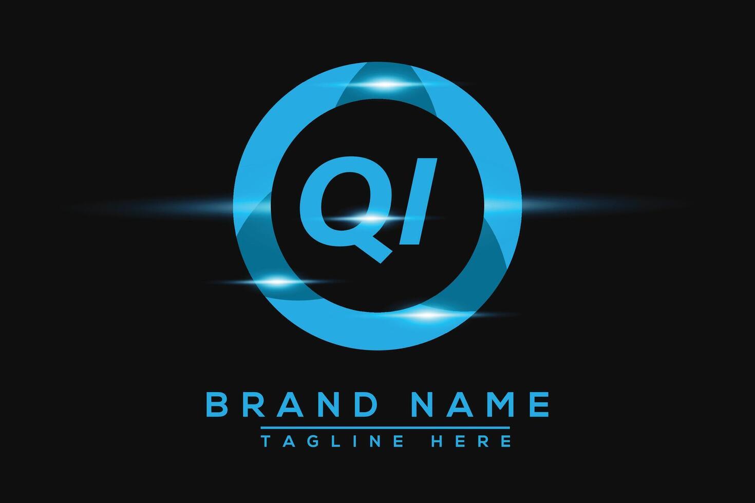 QI Blue logo Design. Vector logo design for business.