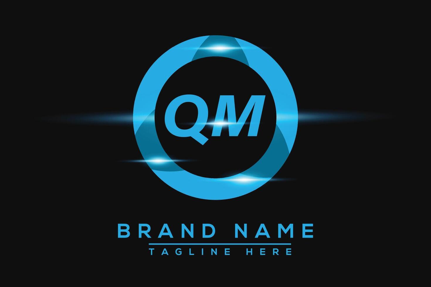 QM Blue logo Design. Vector logo design for business.