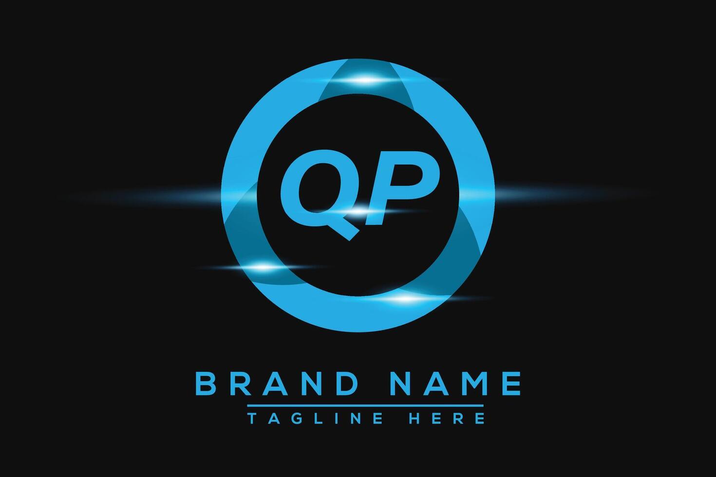 QP Blue logo Design. Vector logo design for business.