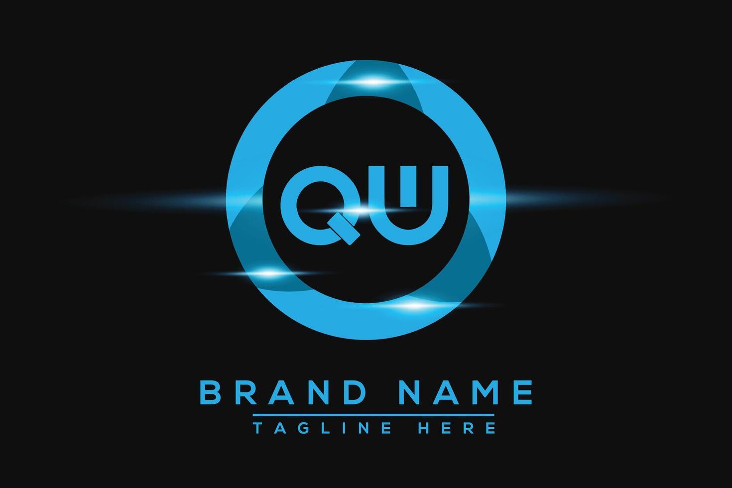 QW Blue logo Design. Vector logo design for business.