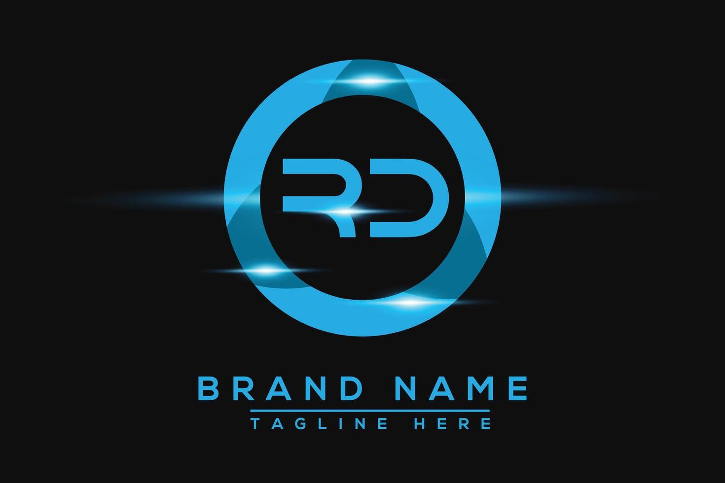 RD Blue logo Design. Vector logo design for business.