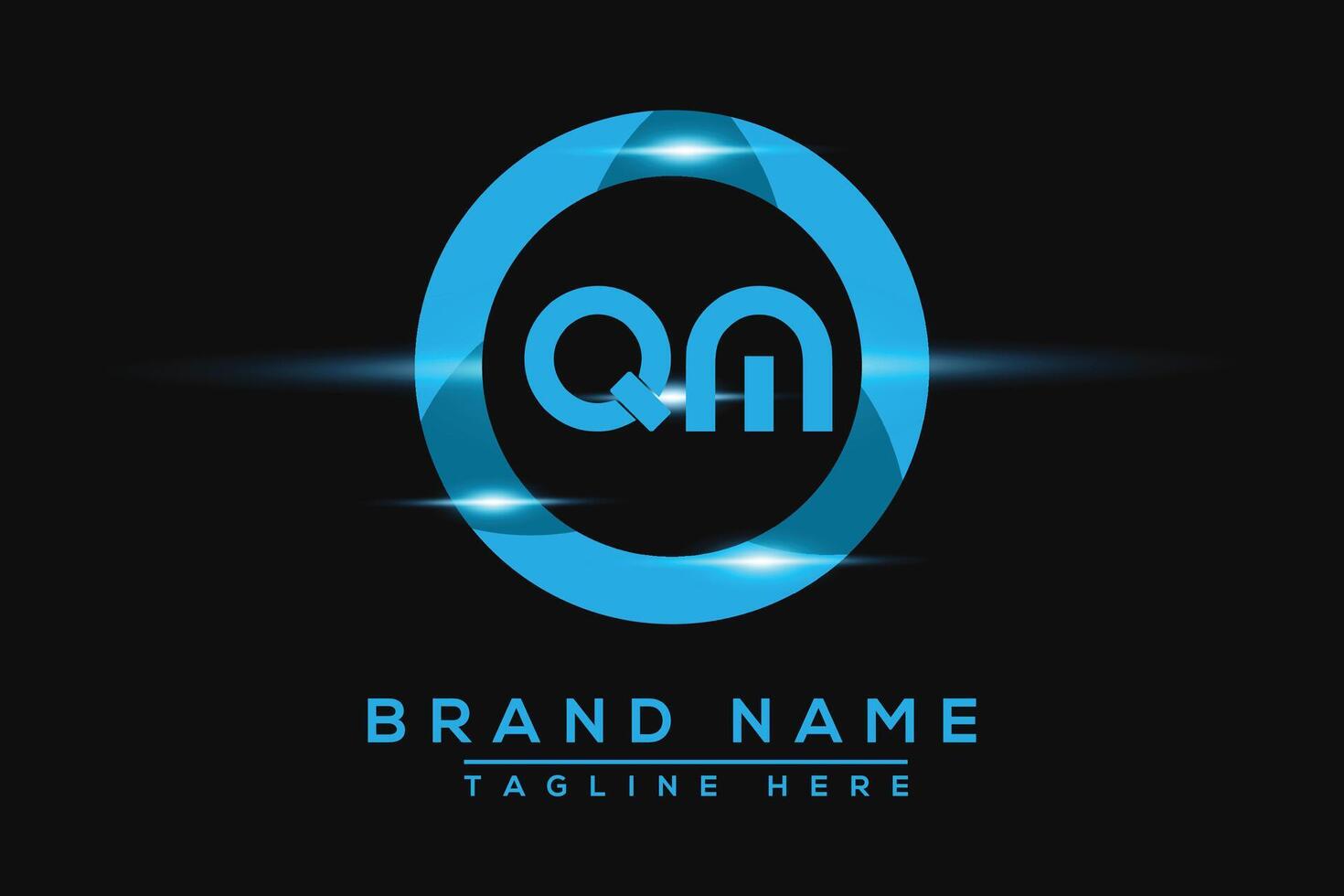 QM Blue logo Design. Vector logo design for business.