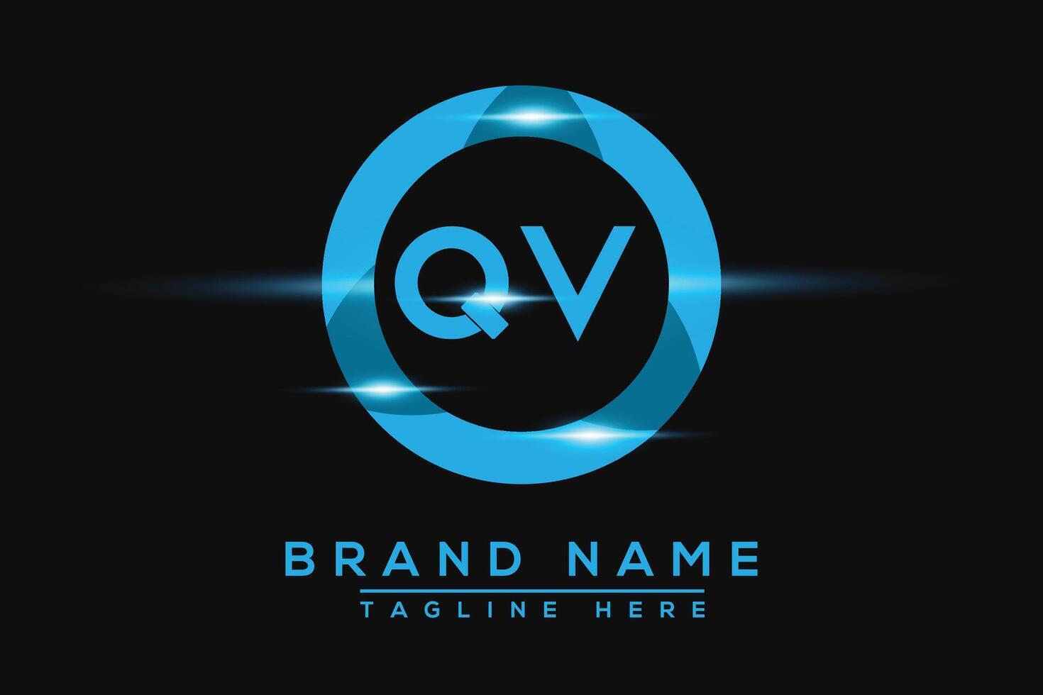 QV Blue logo Design. Vector logo design for business.