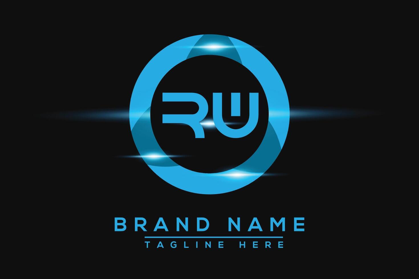 RW Blue logo Design. Vector logo design for business.