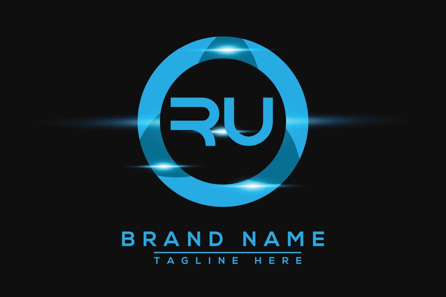 RU Blue logo Design. Vector logo design for business.