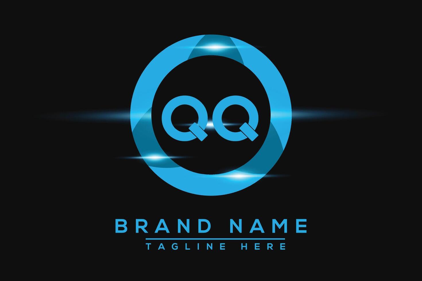 QQ Blue logo Design. Vector logo design for business.