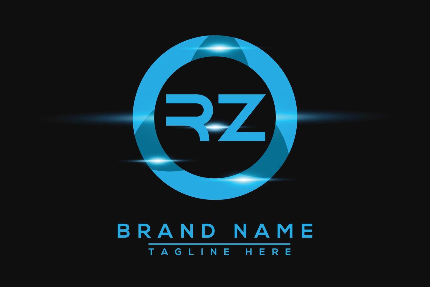 RZ Blue logo Design. Vector logo design for business.