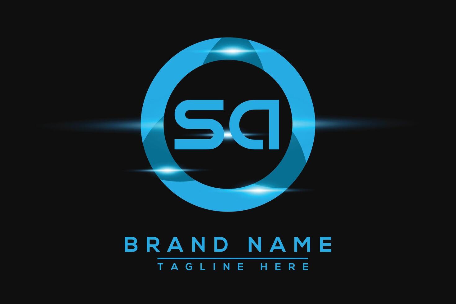 SA Blue logo Design. Vector logo design for business.