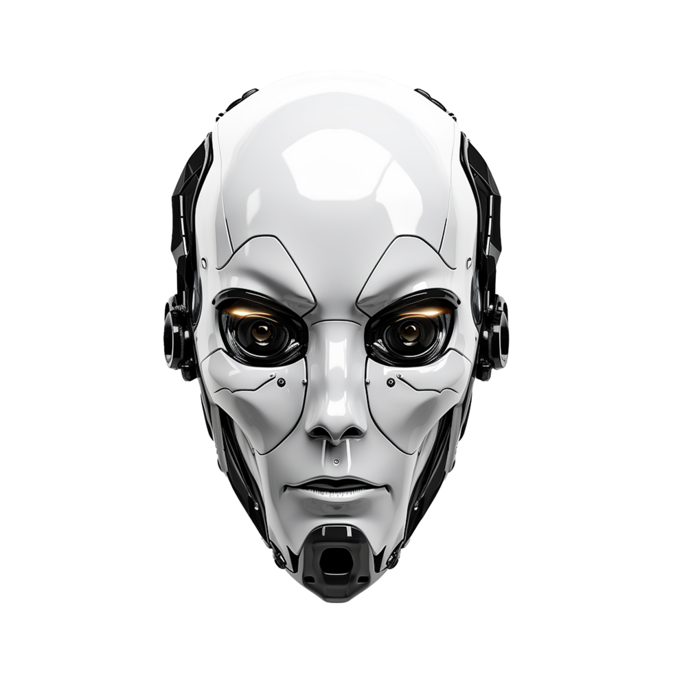 AI generated Robot face isolated on transparent background png