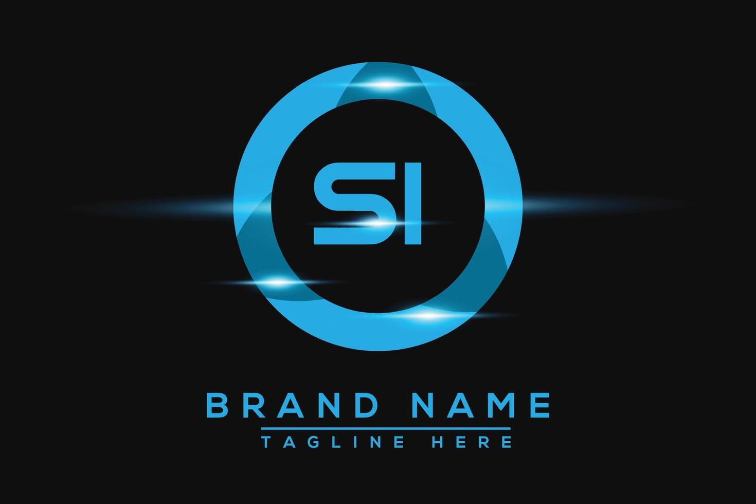 SI Blue logo Design. Vector logo design for business.