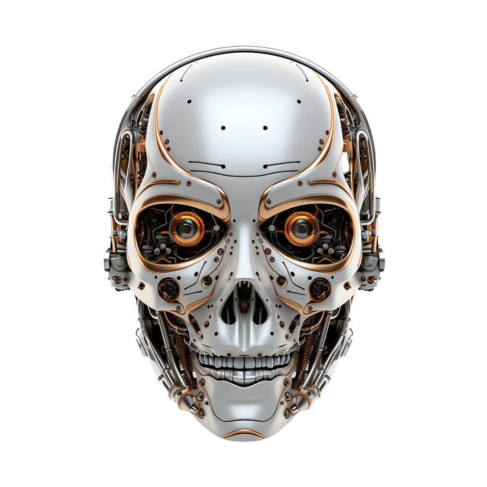 AI generated Robot face isolated on transparent background png
