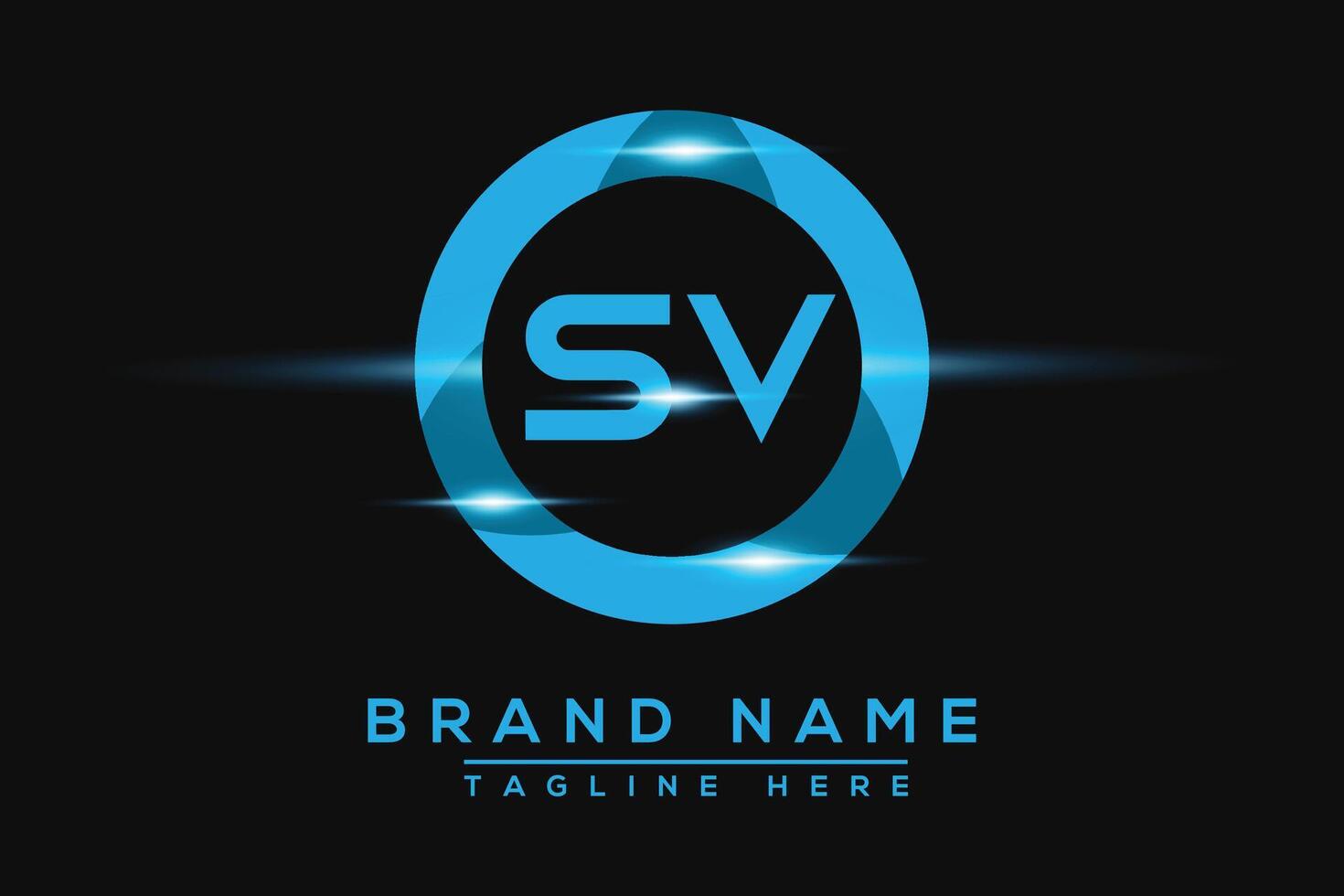 SV Blue logo Design. Vector logo design for business.