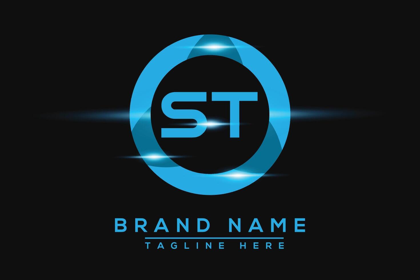 ST Blue logo Design. Vector logo design for business.