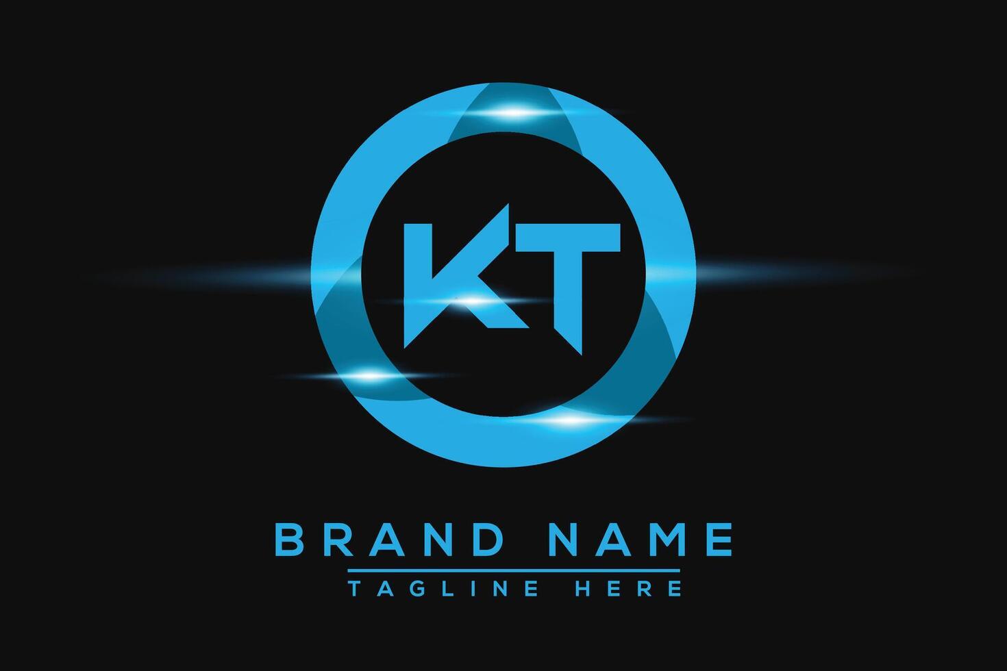 KT Blue logo Design. Vector logo design for business.