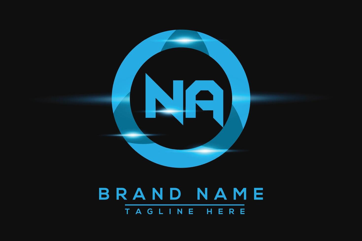 NA Blue logo Design. Vector logo design for business.