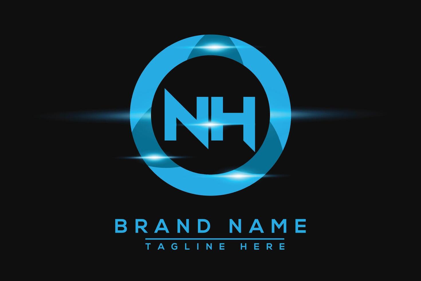 NH Blue logo Design. Vector logo design for business.