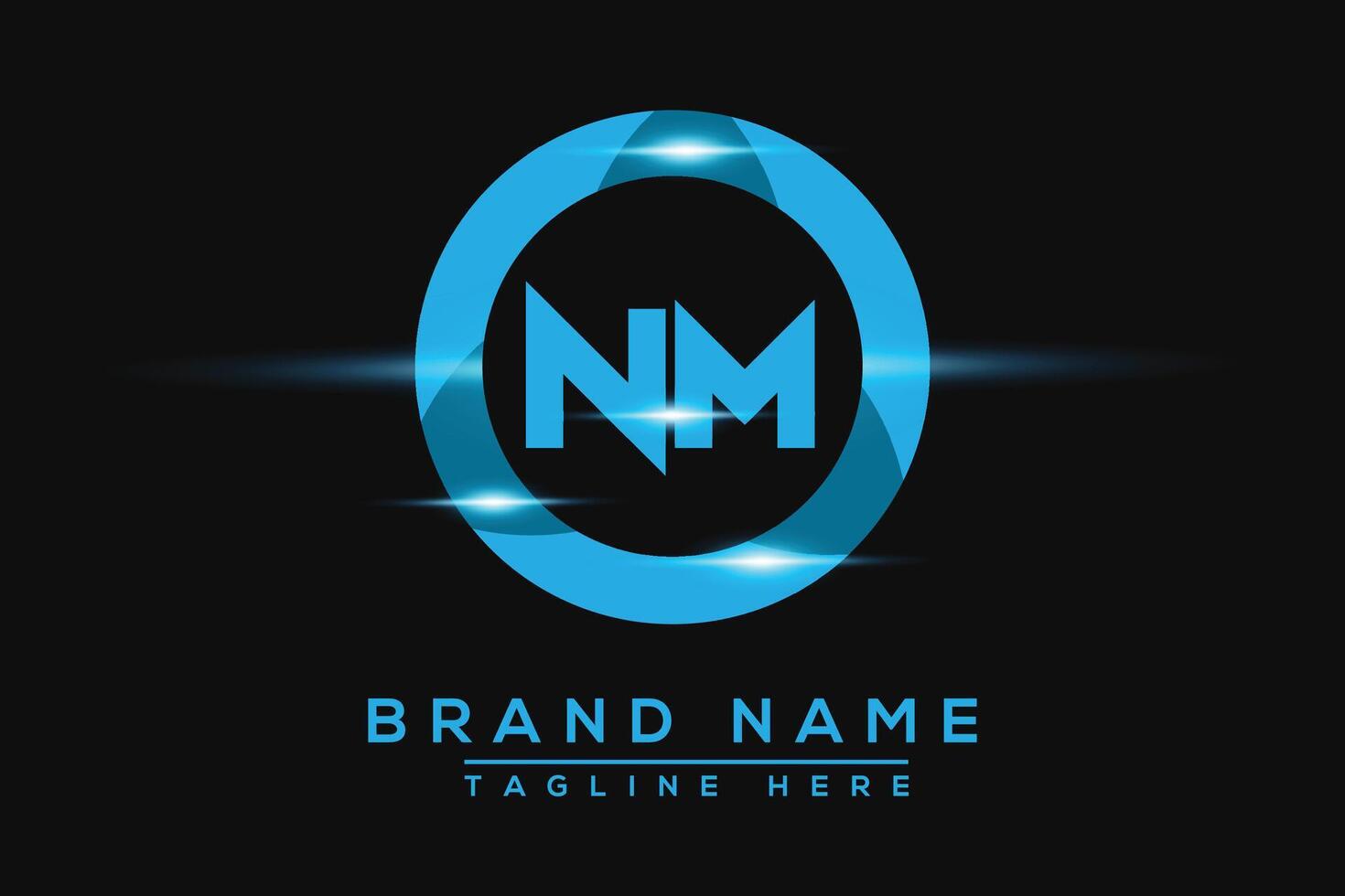 NM Blue logo Design. Vector logo design for business.