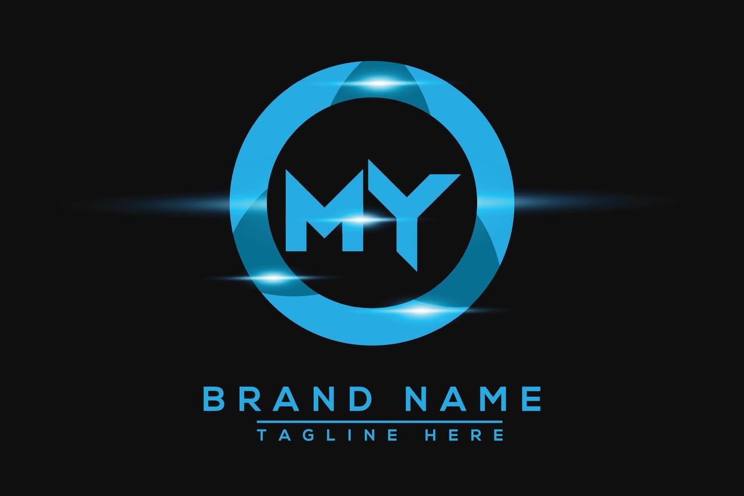 mi azul logo diseño. vector logo diseño para negocio.