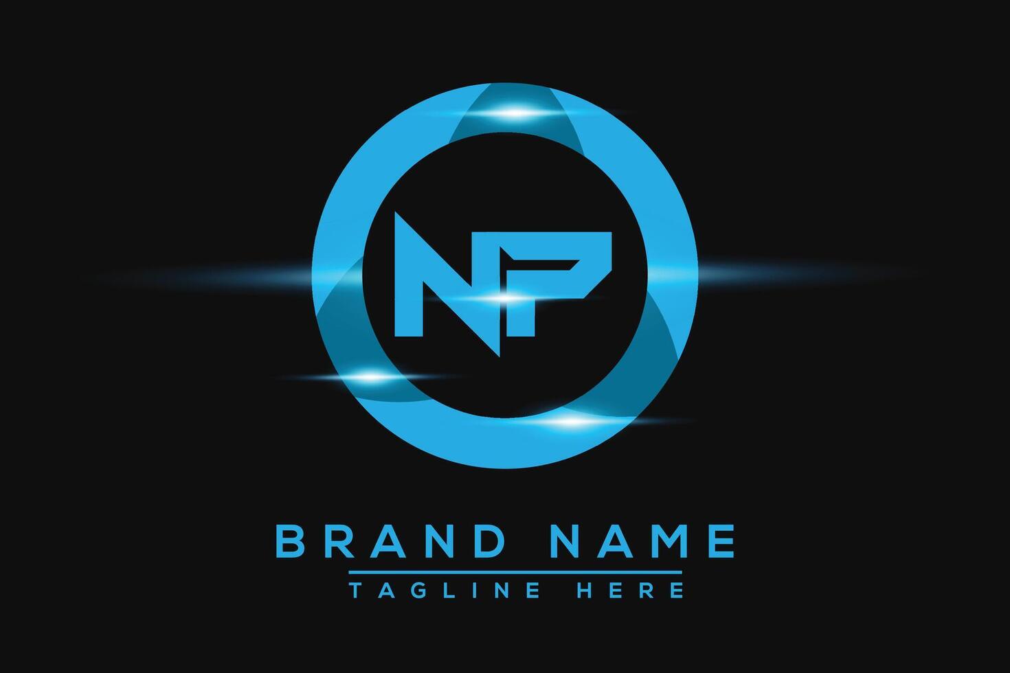 NP Blue logo Design. Vector logo design for business.