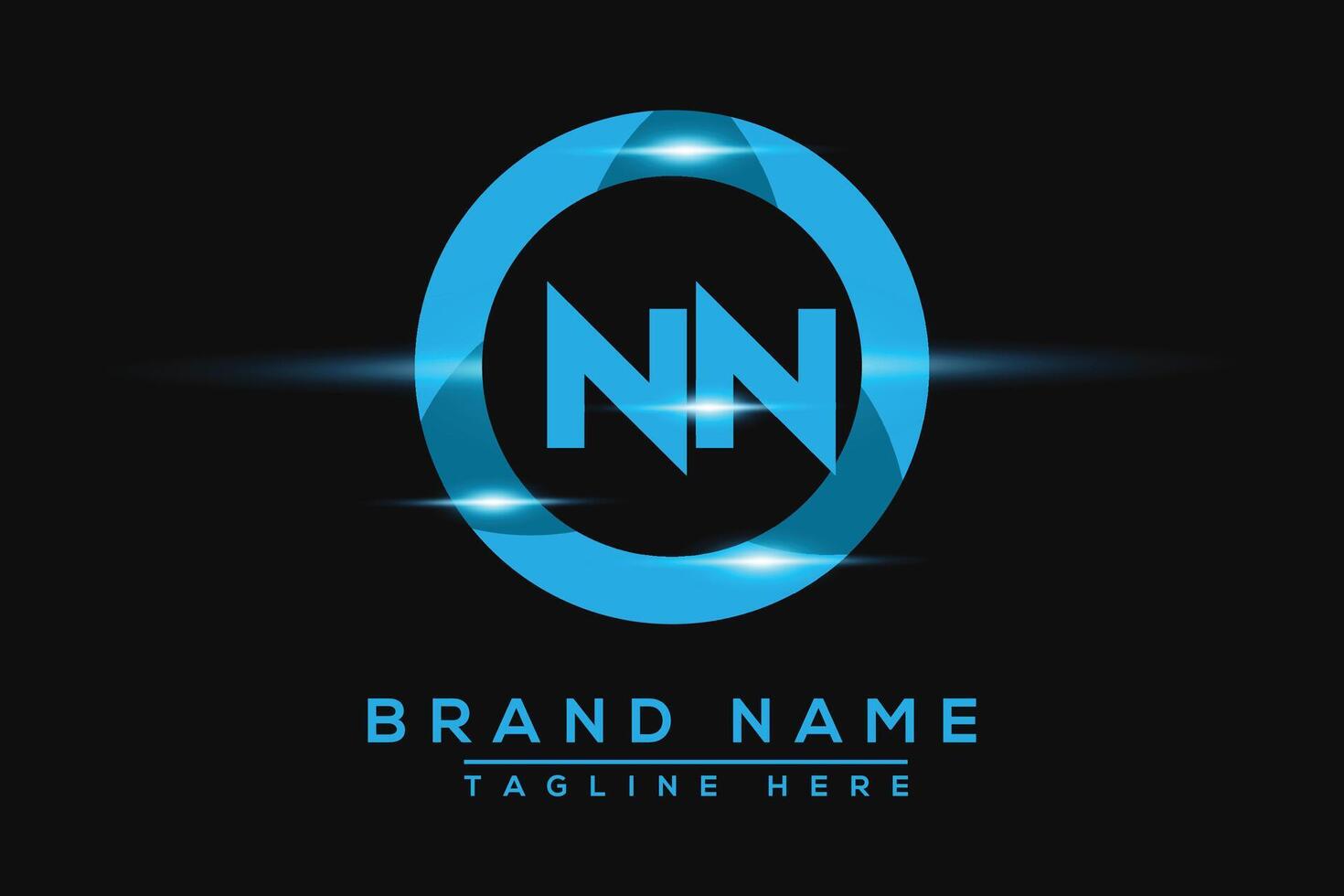 NN Blue logo Design. Vector logo design for business.