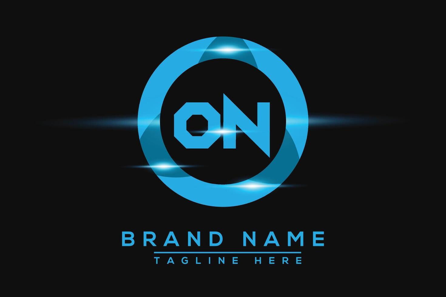 ON Blue logo Design. Vector logo design for business.