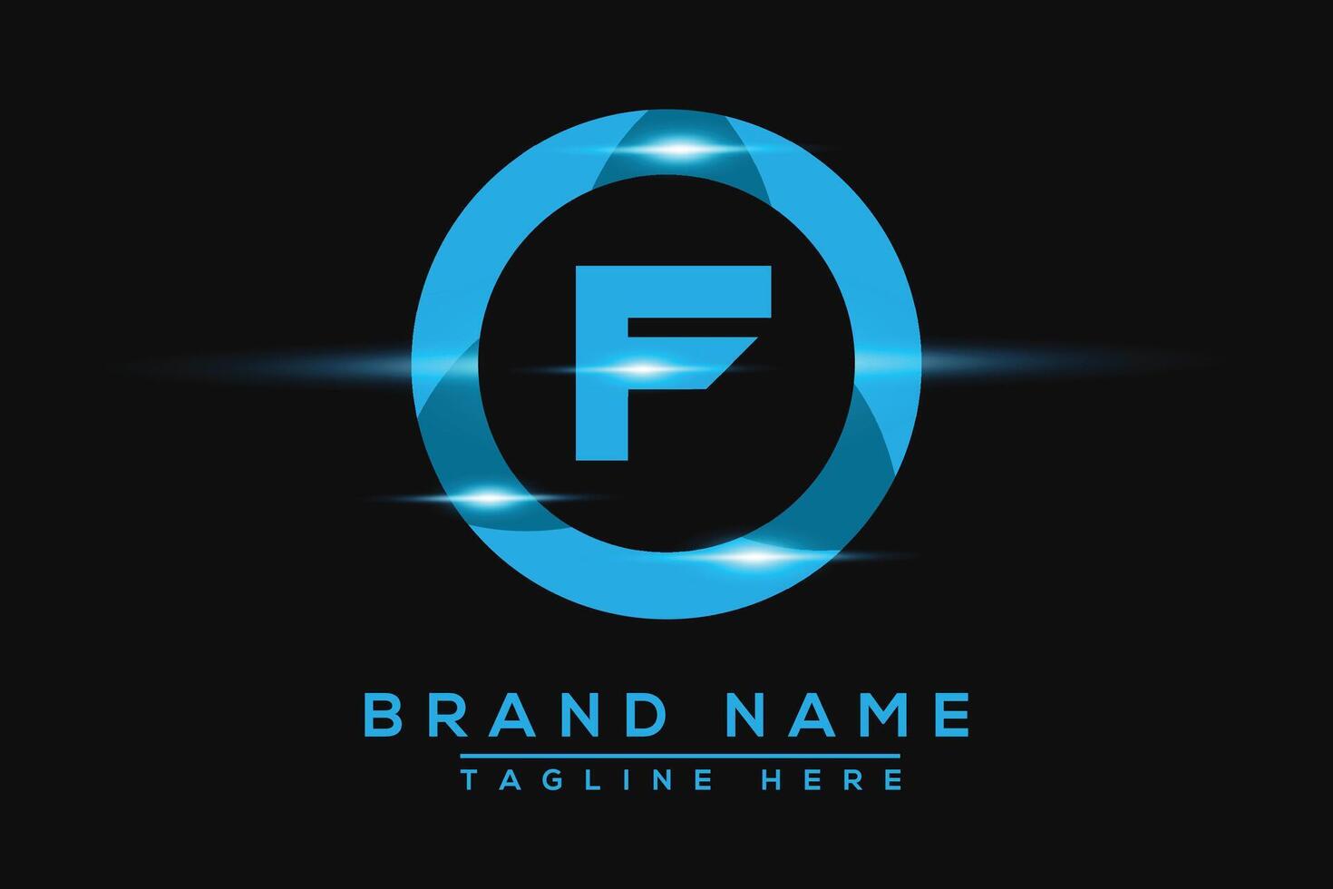 F Blue logo Design. Vector logo design for business.