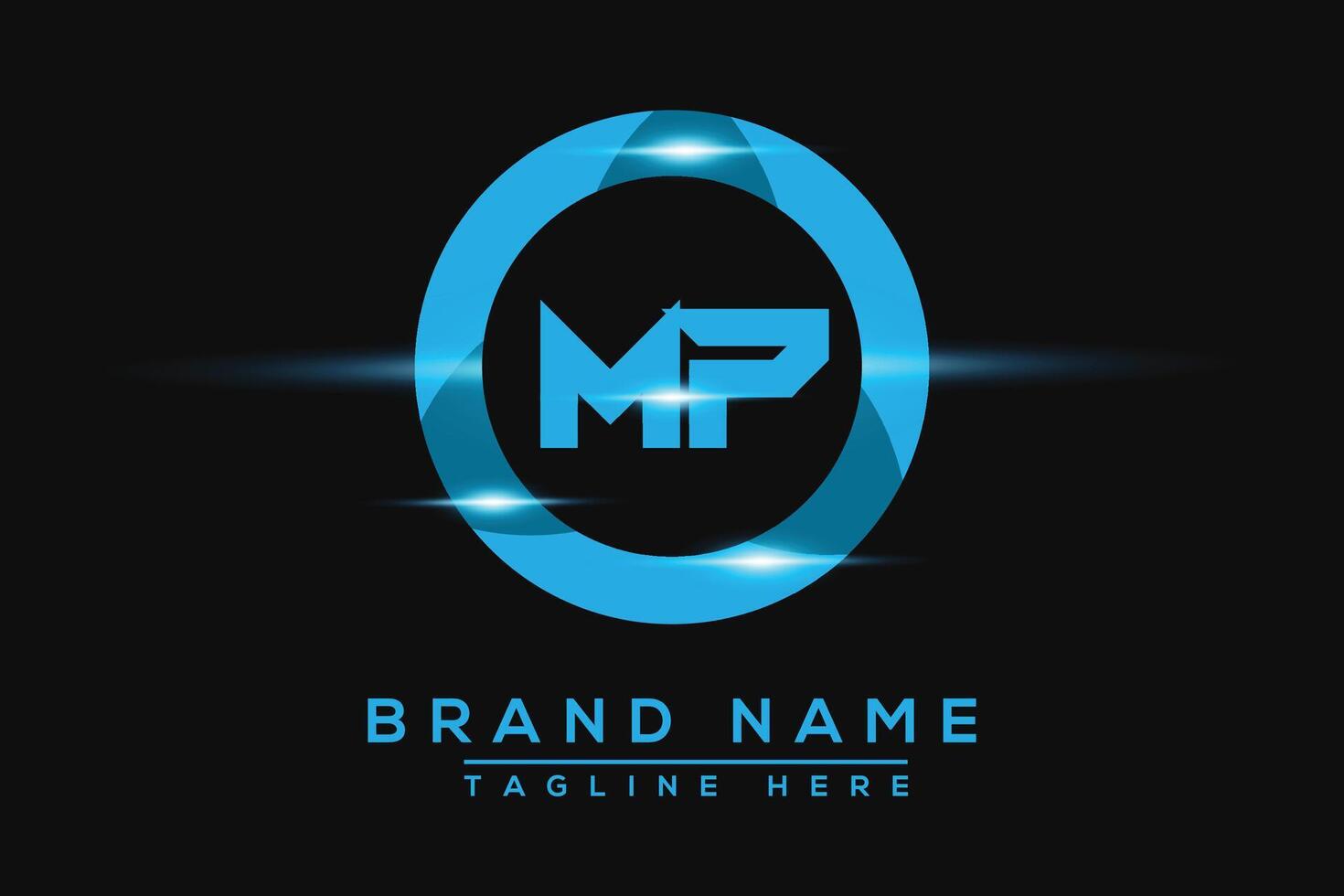 MP Blue logo Design. Vector logo design for business.
